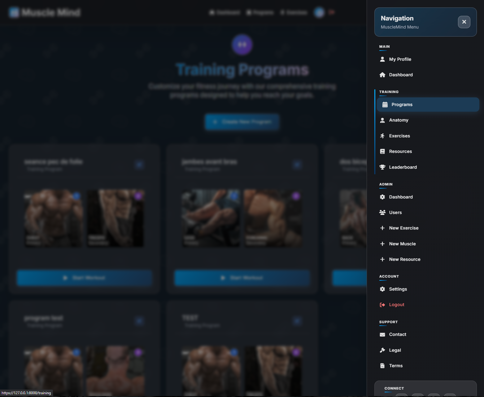 MuscleMind - Programmes d'entraînement